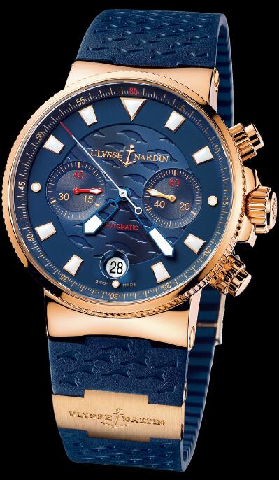 Replica Ulysse Nardin Maxi Marine Chronograph Blue Seal Watch 356-68LE-3